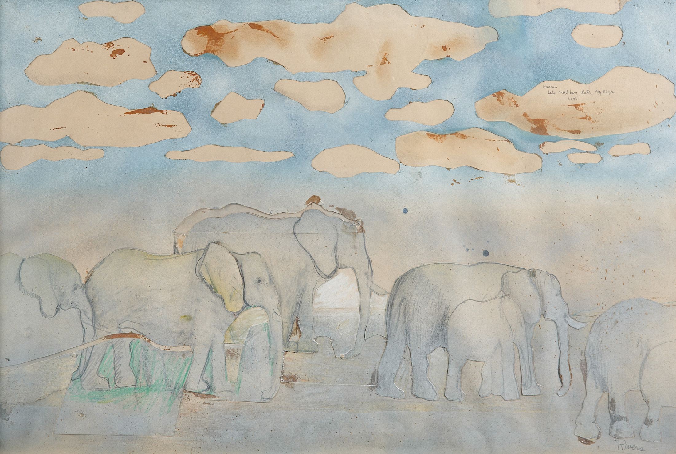 Lot #34 Larry Rivers, Elephants