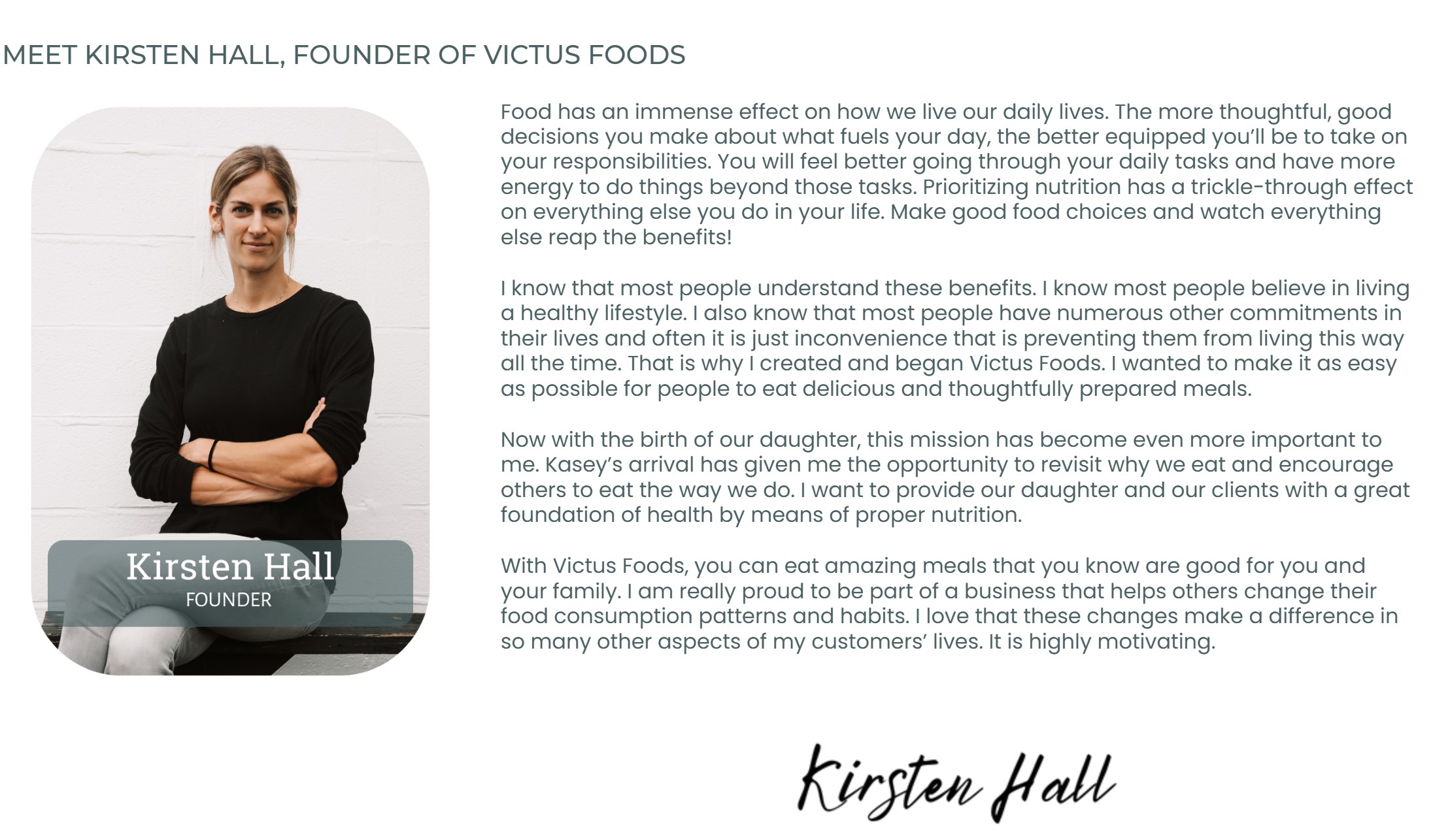 Victus Foods Founder Kirsten Hall | Healthy Food